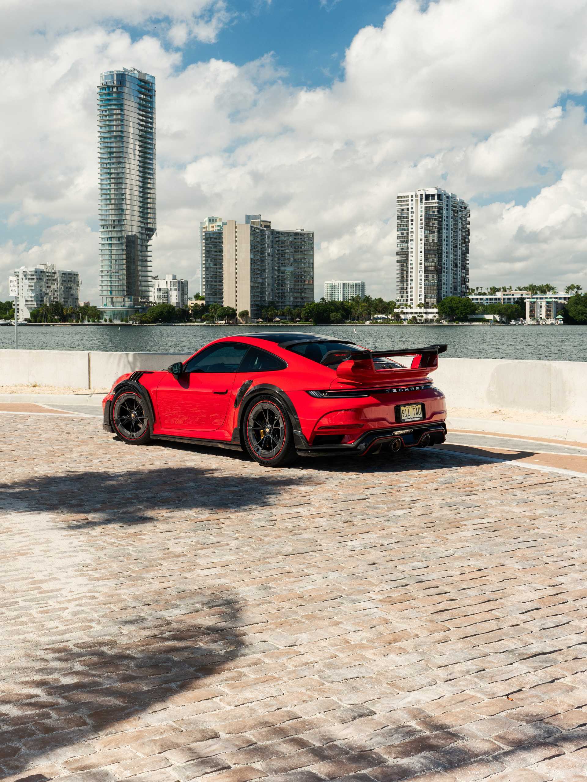 Techart Porsche 992 GT Street R America aerokit and Techart Wheels