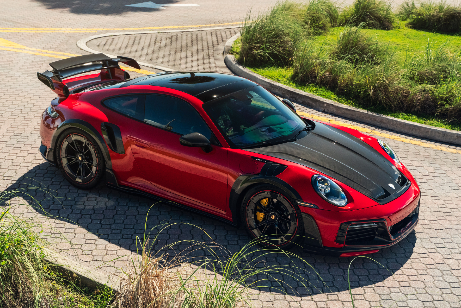 Techart Porsche 992 GT Street R America aerokit and Techart Wheels