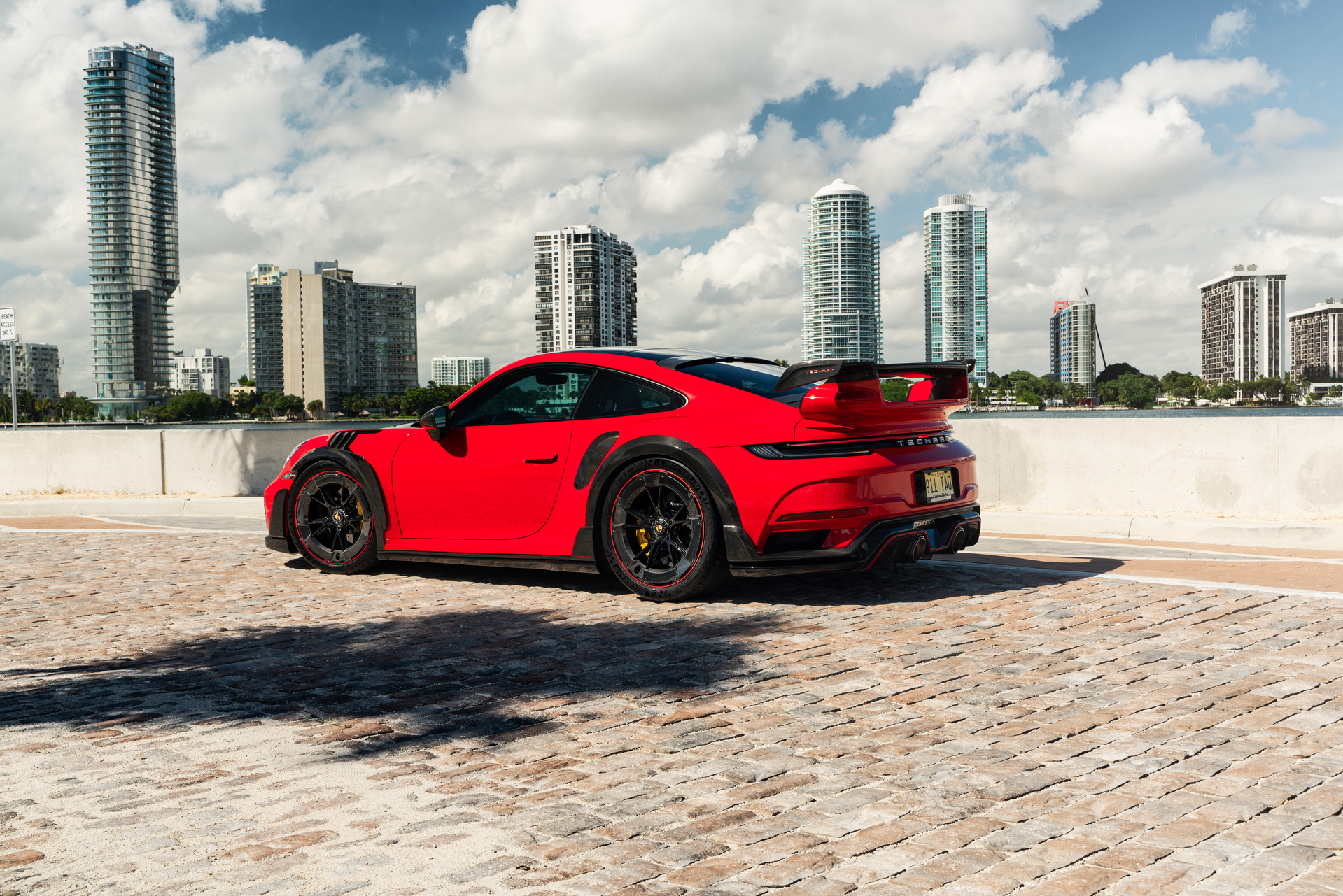 Techart Porsche 992 GT Street R America aerokit and Techart Wheels