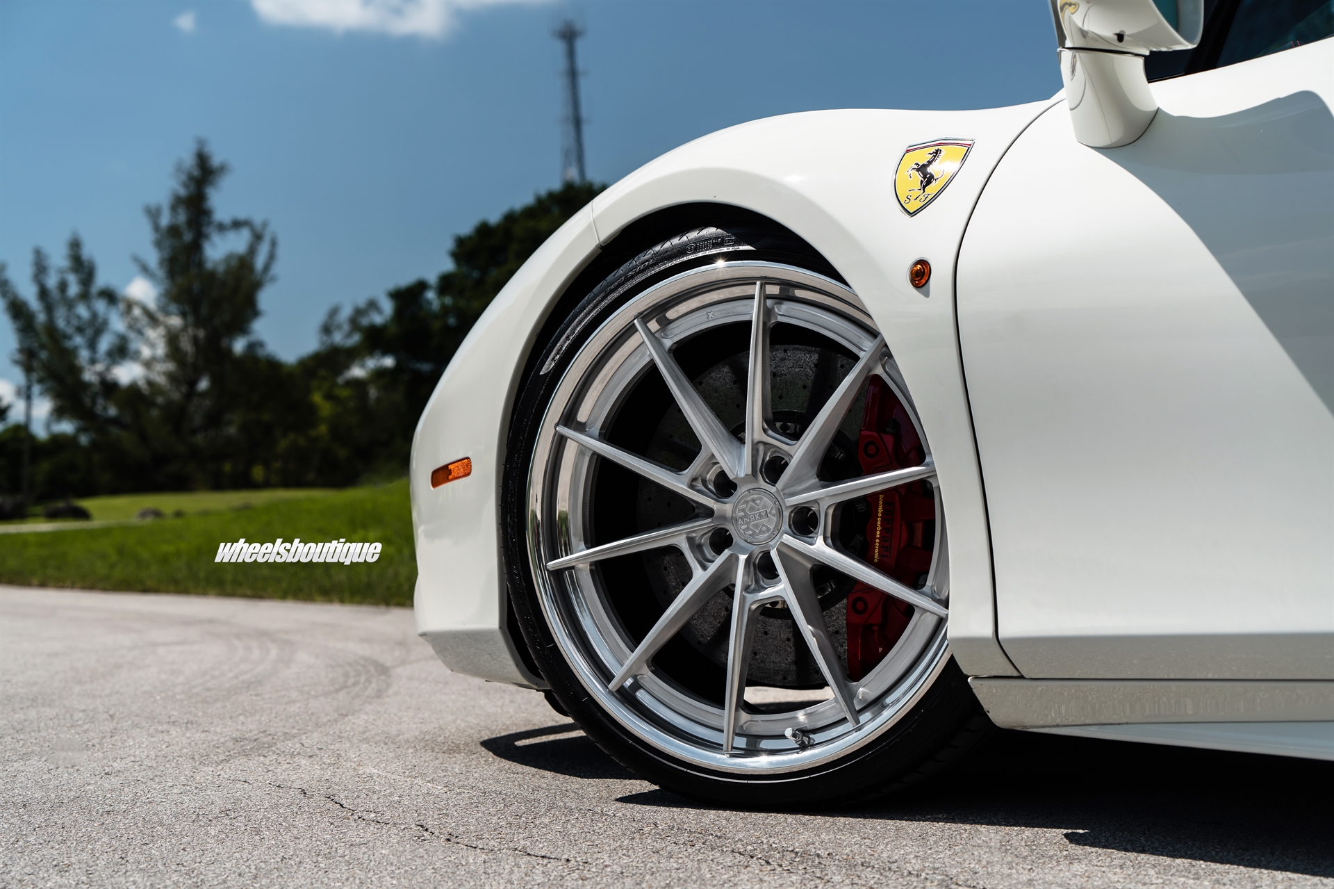 Ferrari 488 | Bianco Avus | on ANRKY AN38 | Brushed Clear