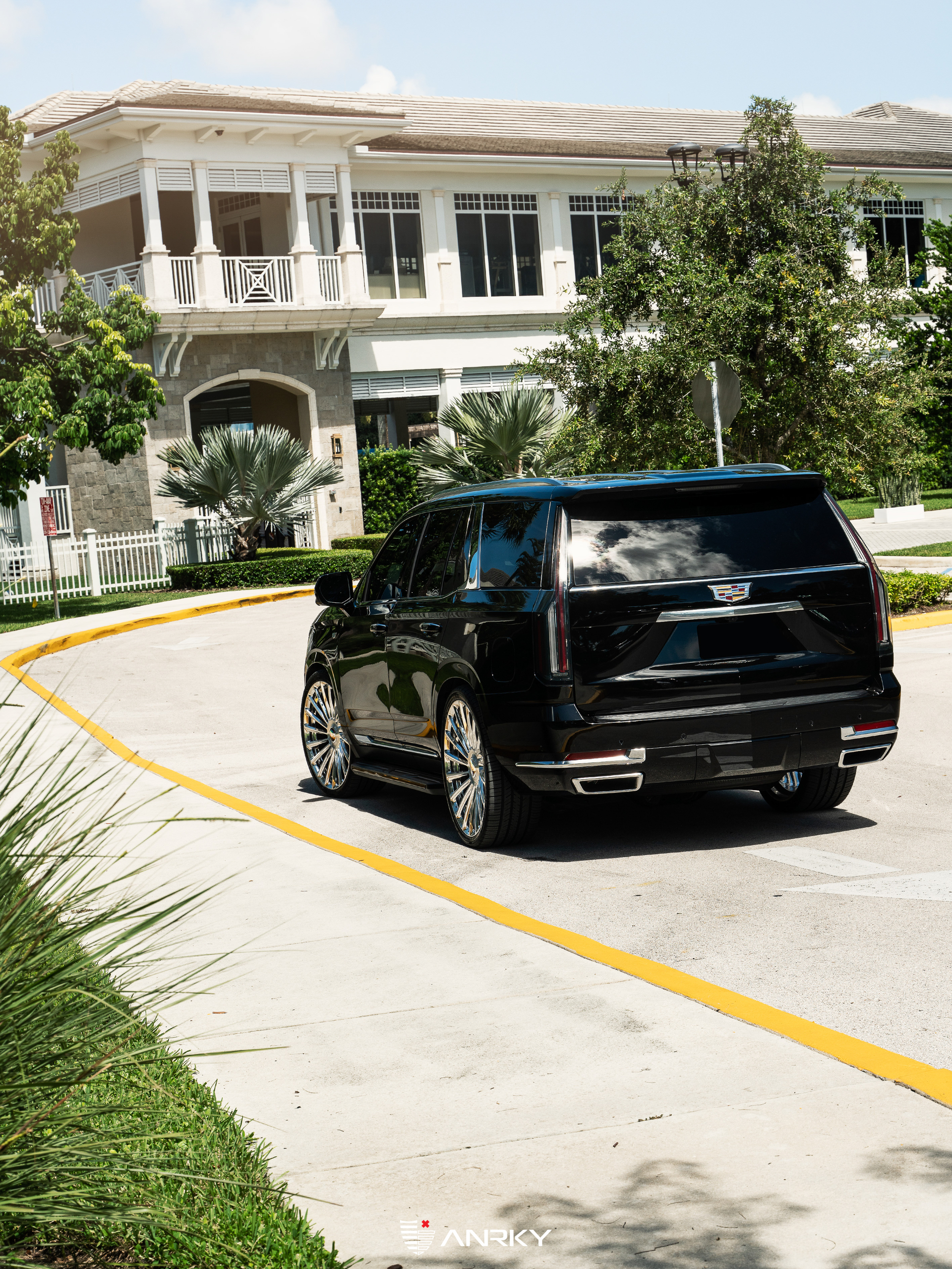 Cadillac Escalade | Black Raven | on ANRKY RF-182 | Brushed Face + Mirror Polished Windows
