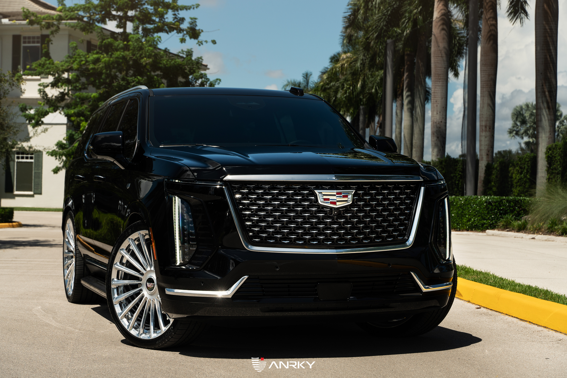 Cadillac Escalade | Black Raven | on ANRKY RF-182 | Brushed Face + Mirror Polished Windows
