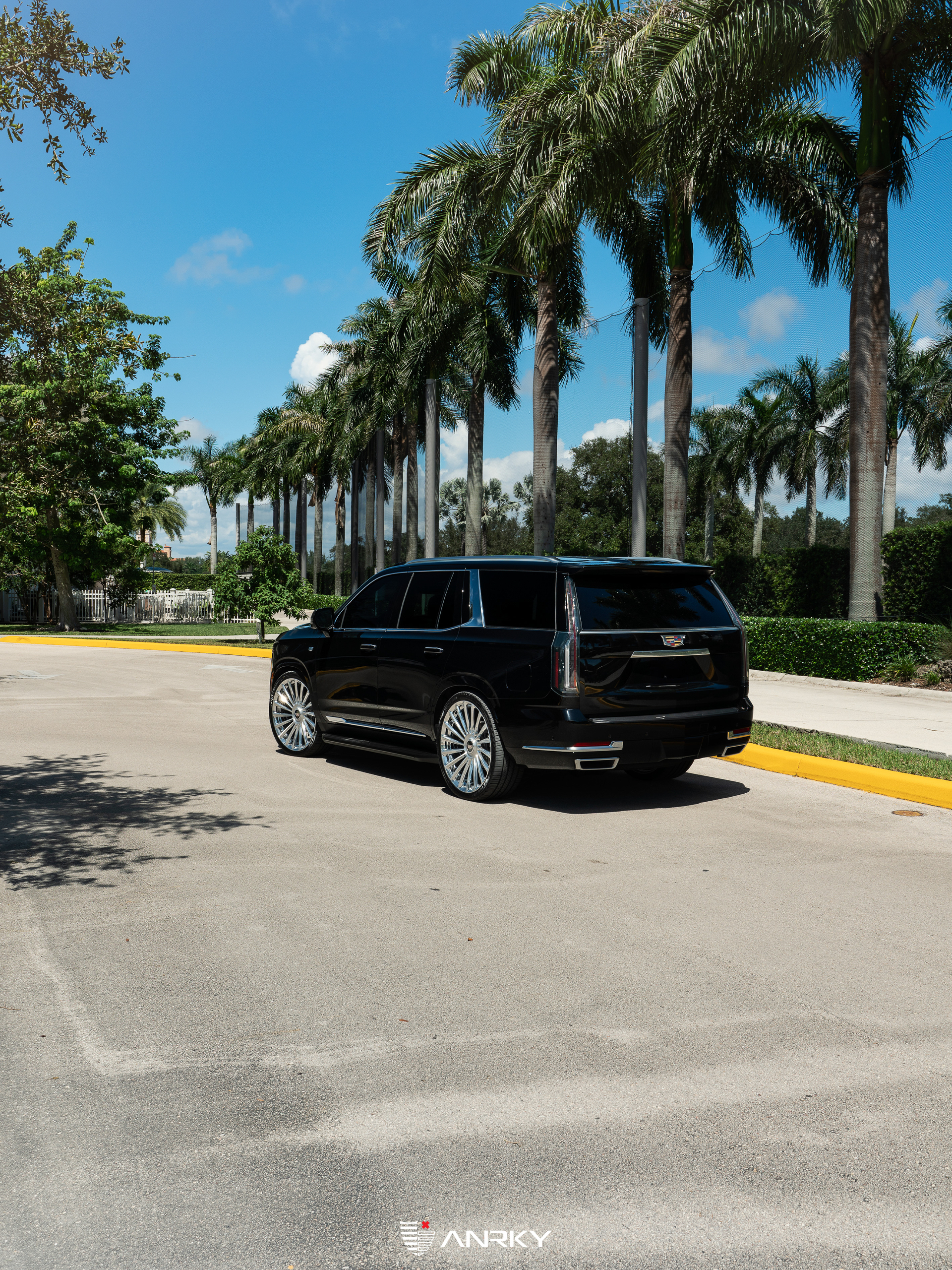 Cadillac Escalade | Black Raven | on ANRKY RF-182 | Brushed Face + Mirror Polished Windows