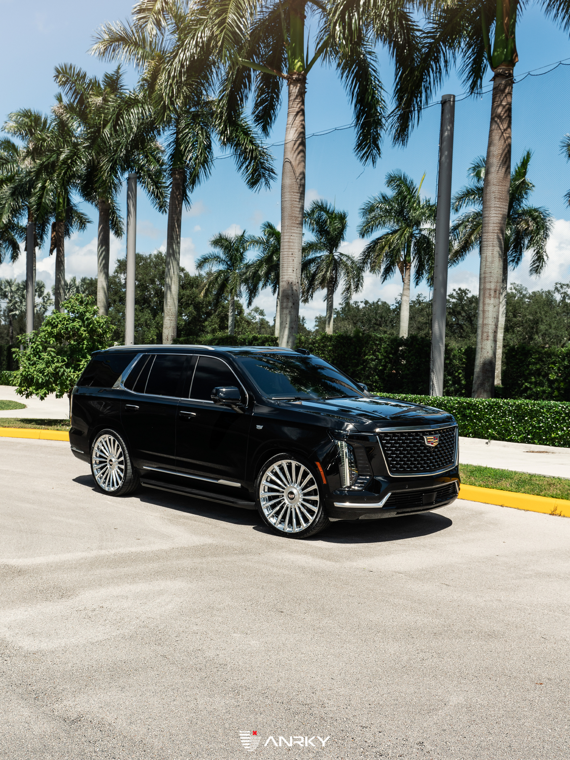 Cadillac Escalade | Black Raven | on ANRKY RF-182 | Brushed Face + Mirror Polished Windows