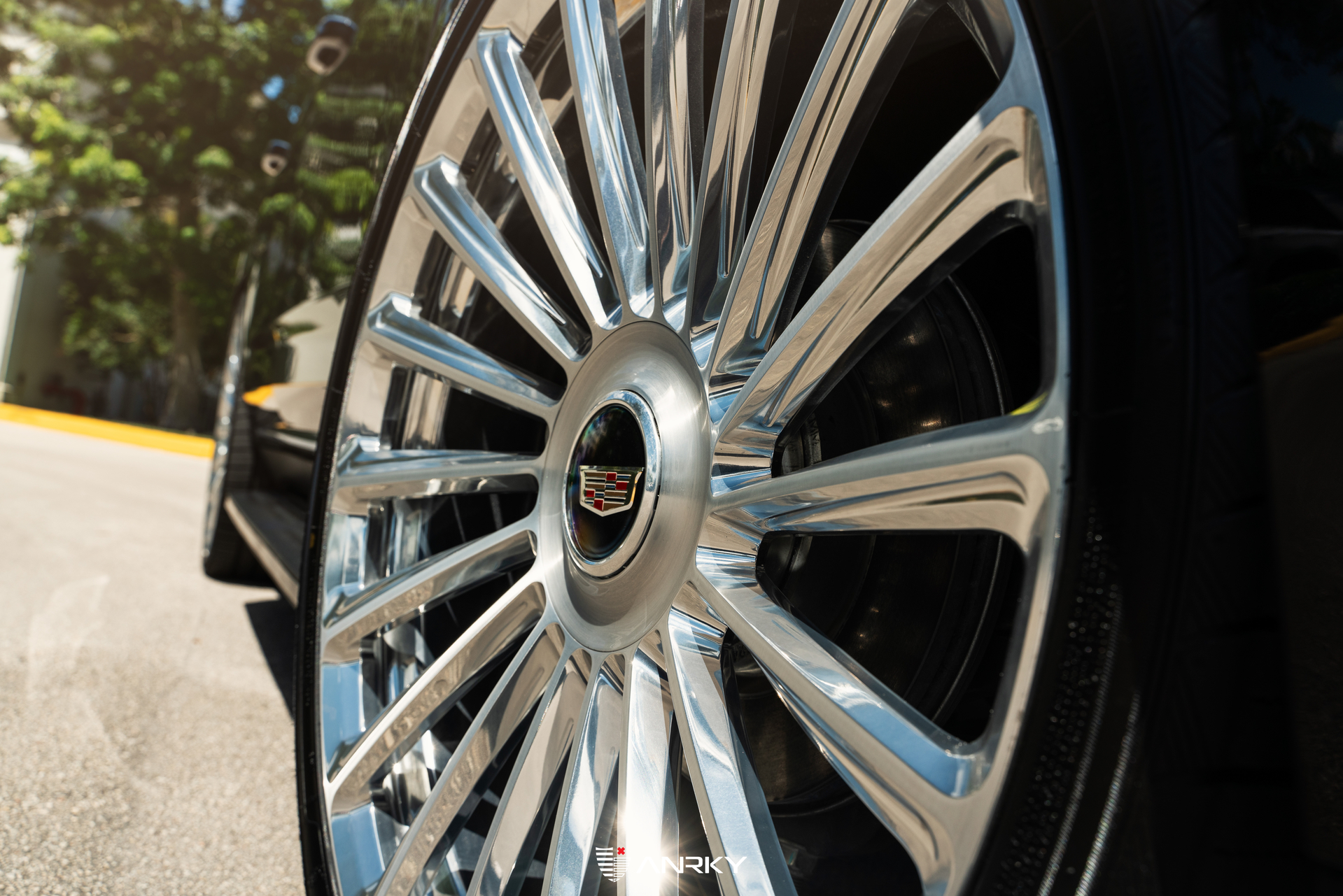 Cadillac Escalade | Black Raven | on ANRKY RF-182 | Brushed Face + Mirror Polished Windows