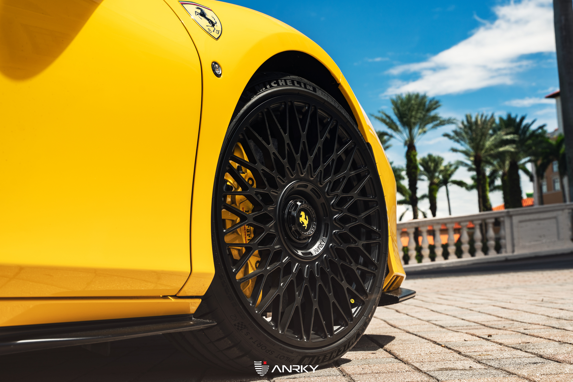 Ferrari F8 | Giallo Modena | on ANRKY AN12 | Satin Black