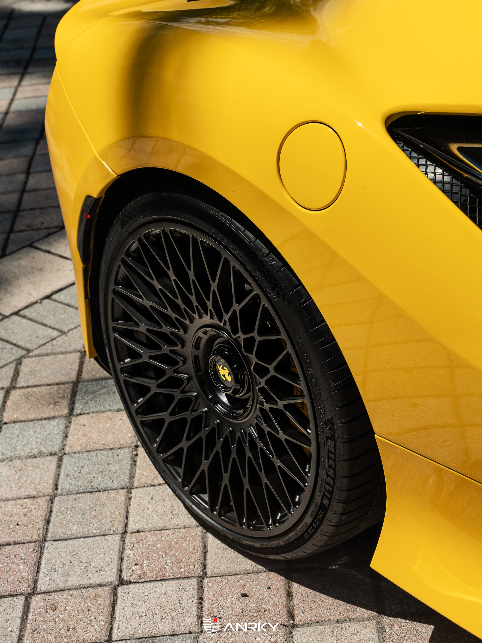 Ferrari F8 | Giallo Modena | on ANRKY AN12 | Satin Black