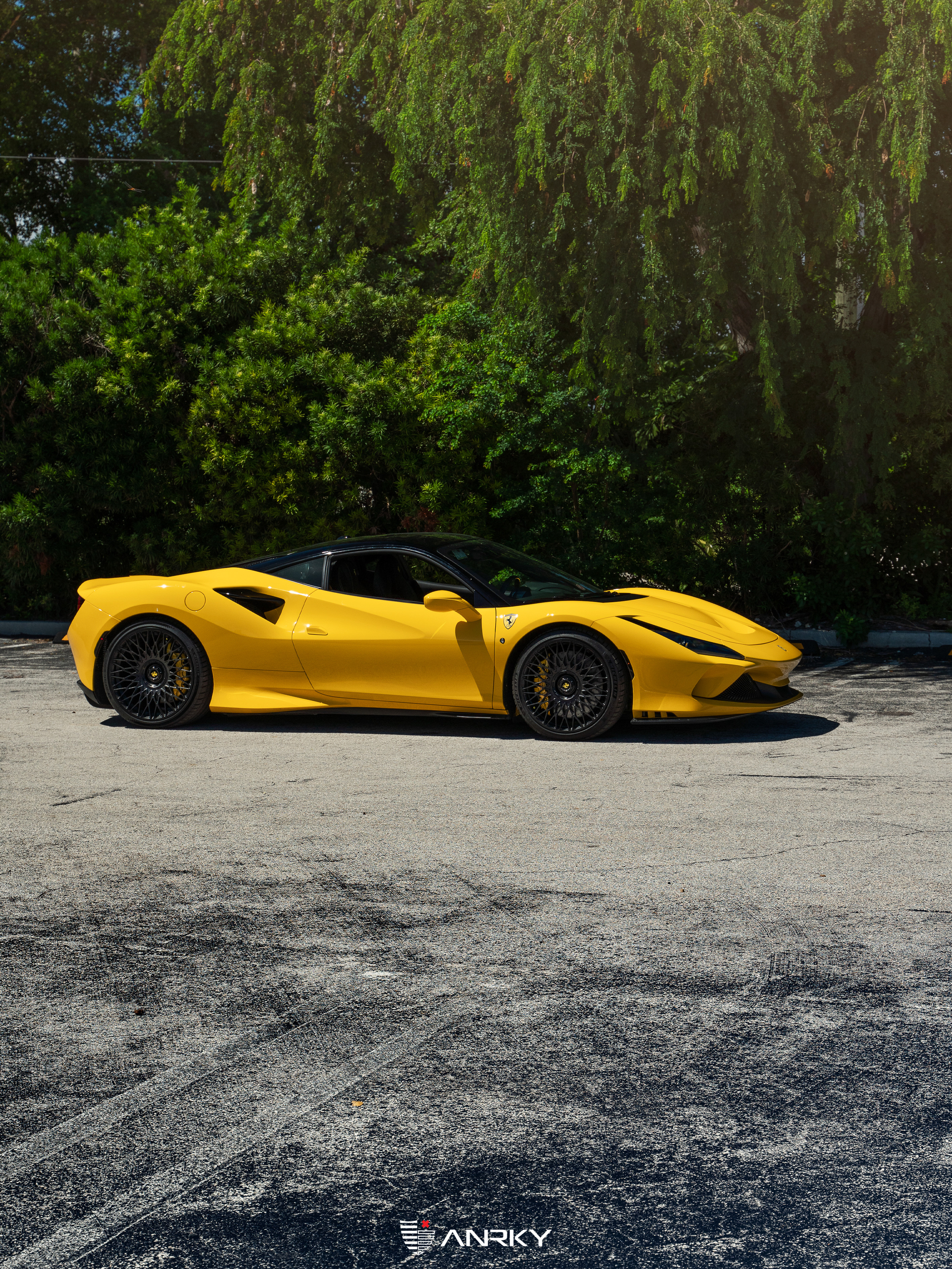 Ferrari F8 | Giallo Modena | on ANRKY AN12 | Satin Black