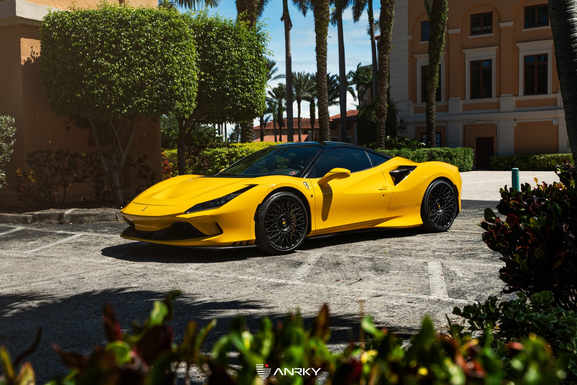 Ferrari F8 | Giallo Modena | on ANRKY AN12 | Satin Black