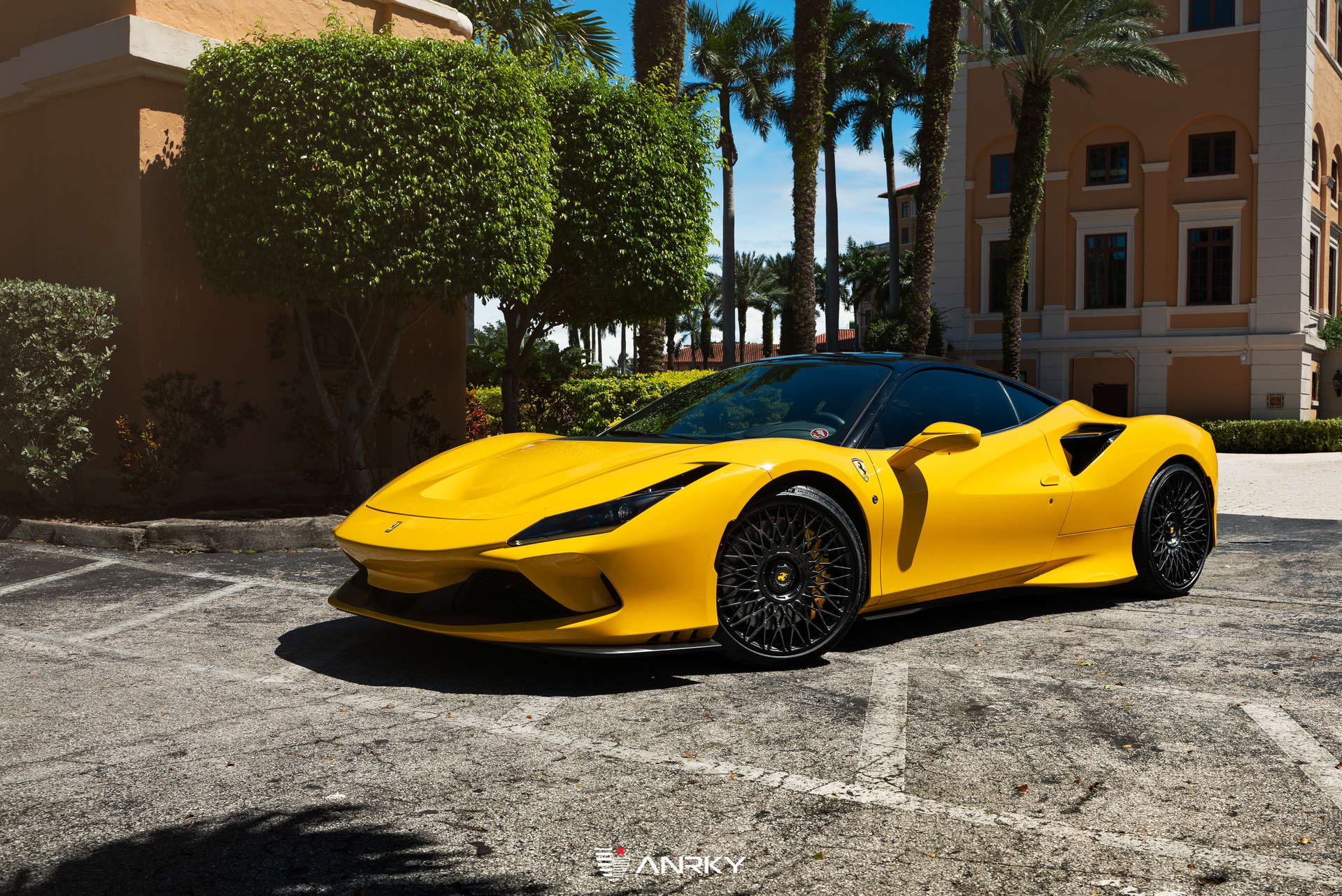 Ferrari F8 | Giallo Modena | on ANRKY AN12 | Satin Black