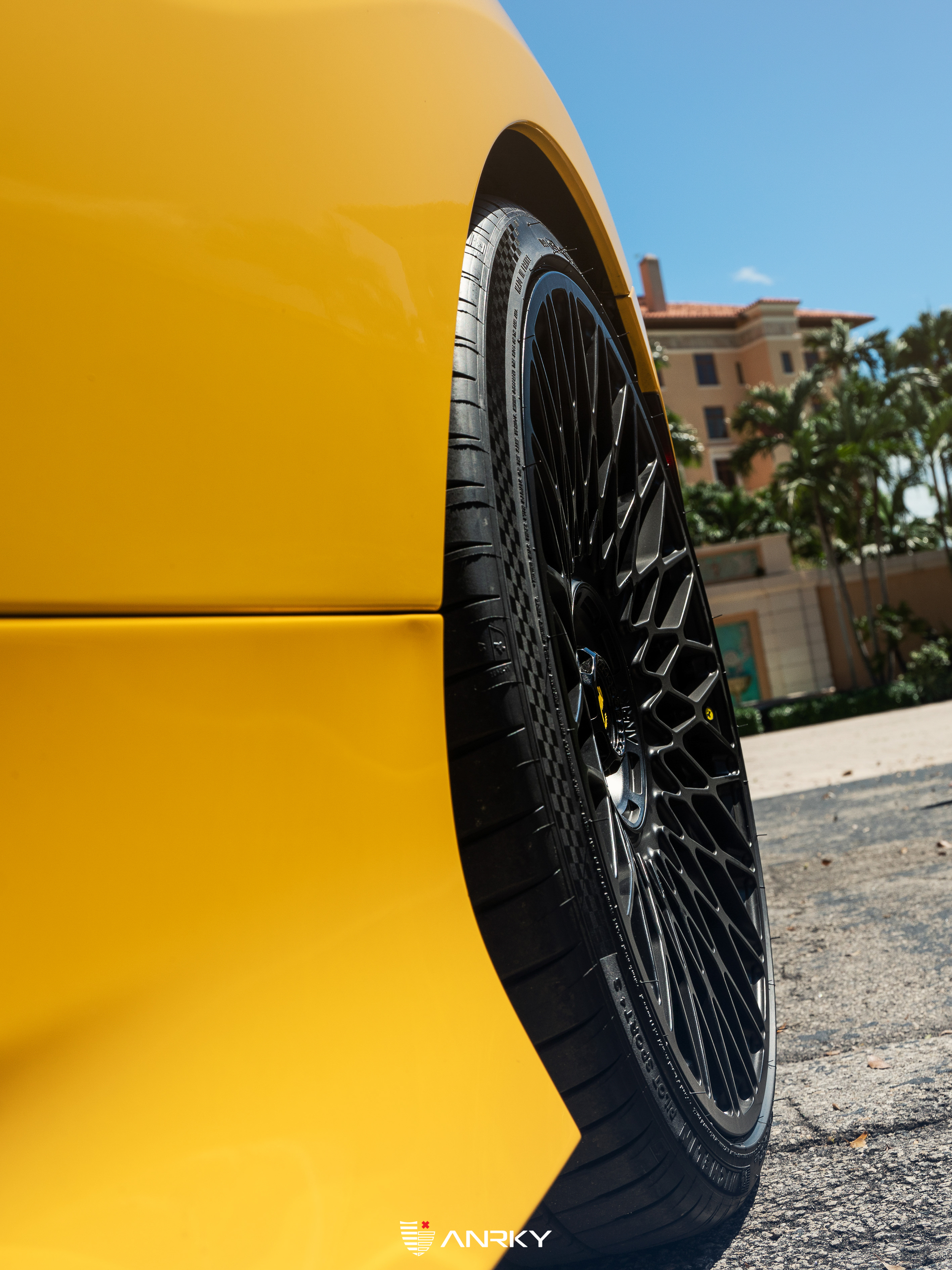 Ferrari F8 | Giallo Modena | on ANRKY AN12 | Satin Black