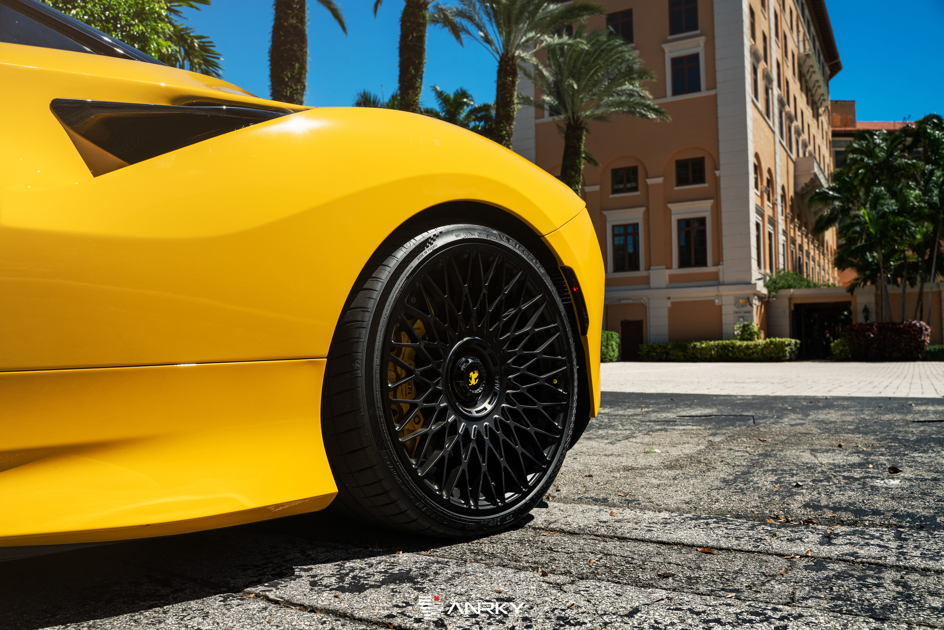 Ferrari F8 | Giallo Modena | on ANRKY AN12 | Satin Black