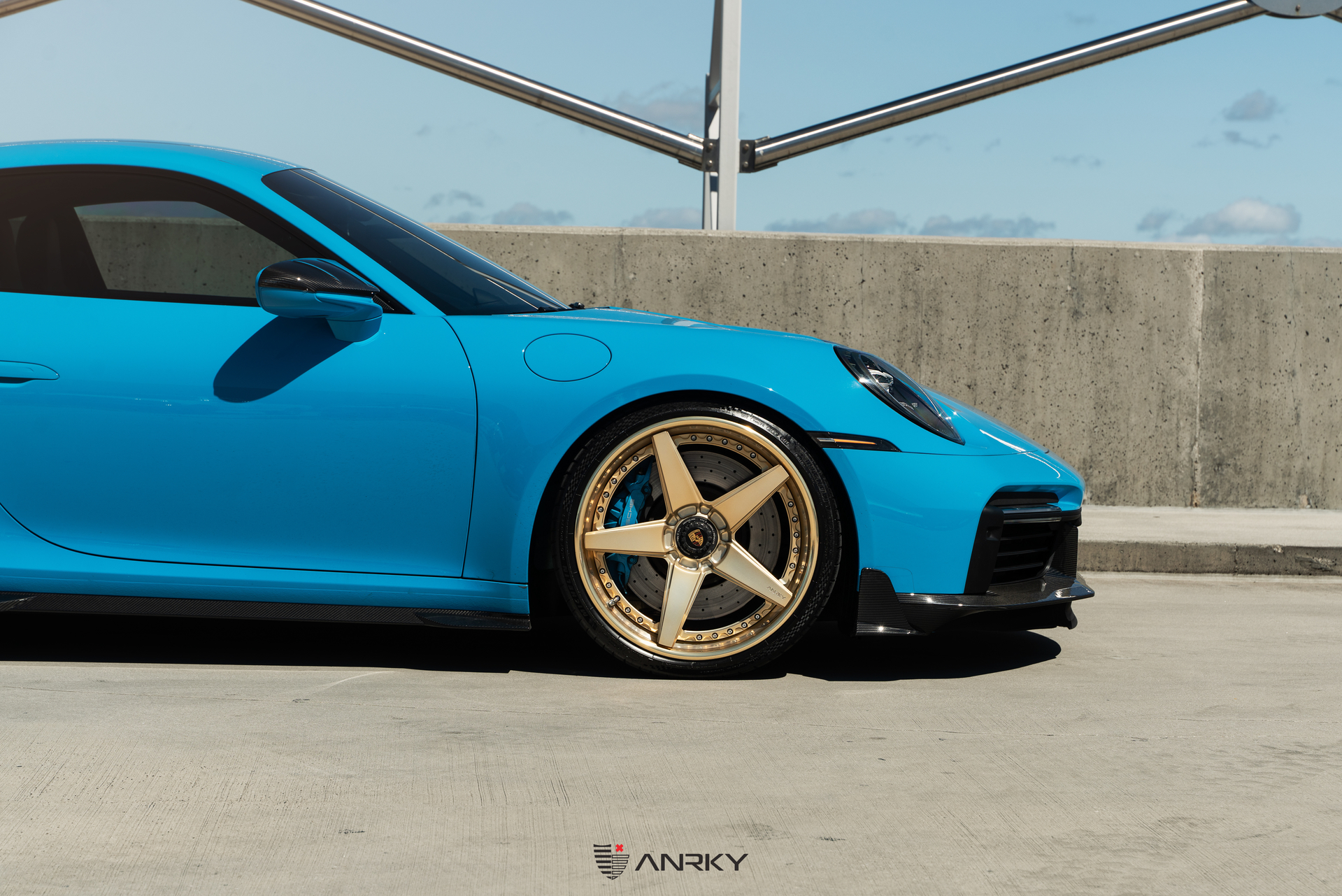 Mansory Porsche 992 | Rivera Blue | on ANRKY RS5.3 | Satin Mirror Polished Gold