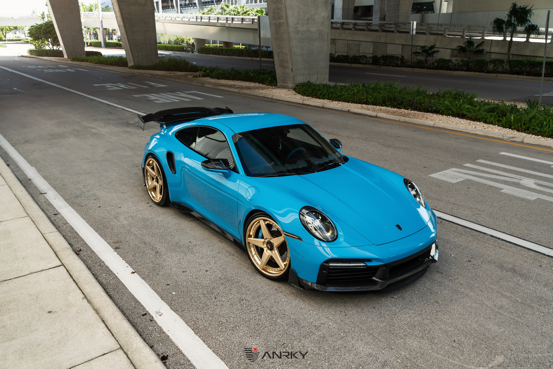 Mansory Porsche 992 | Rivera Blue | on ANRKY RS5.3 | Satin Mirror Polished Gold