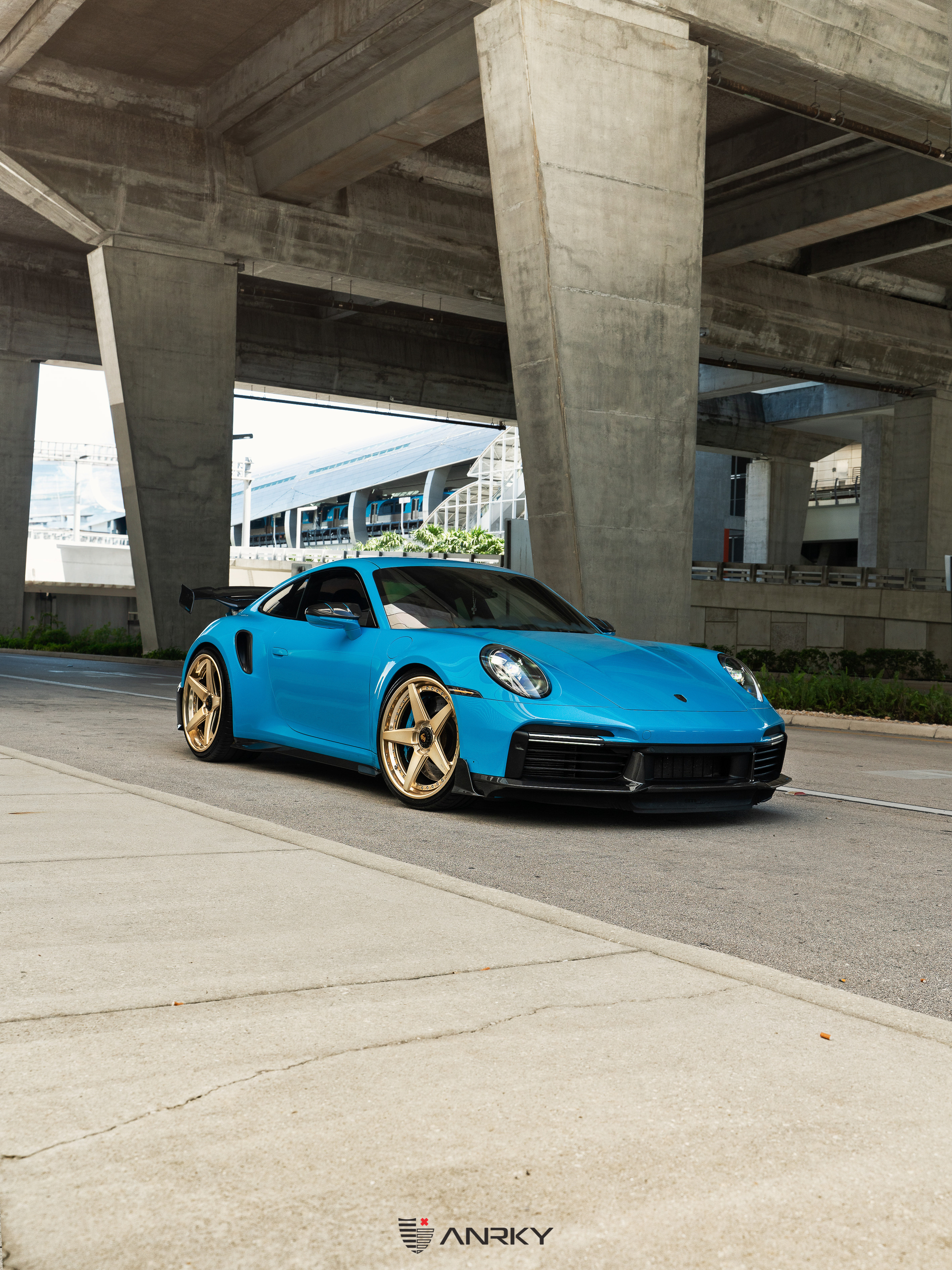 Mansory Porsche 992 | Rivera Blue | on ANRKY RS5.3 | Satin Mirror Polished Gold