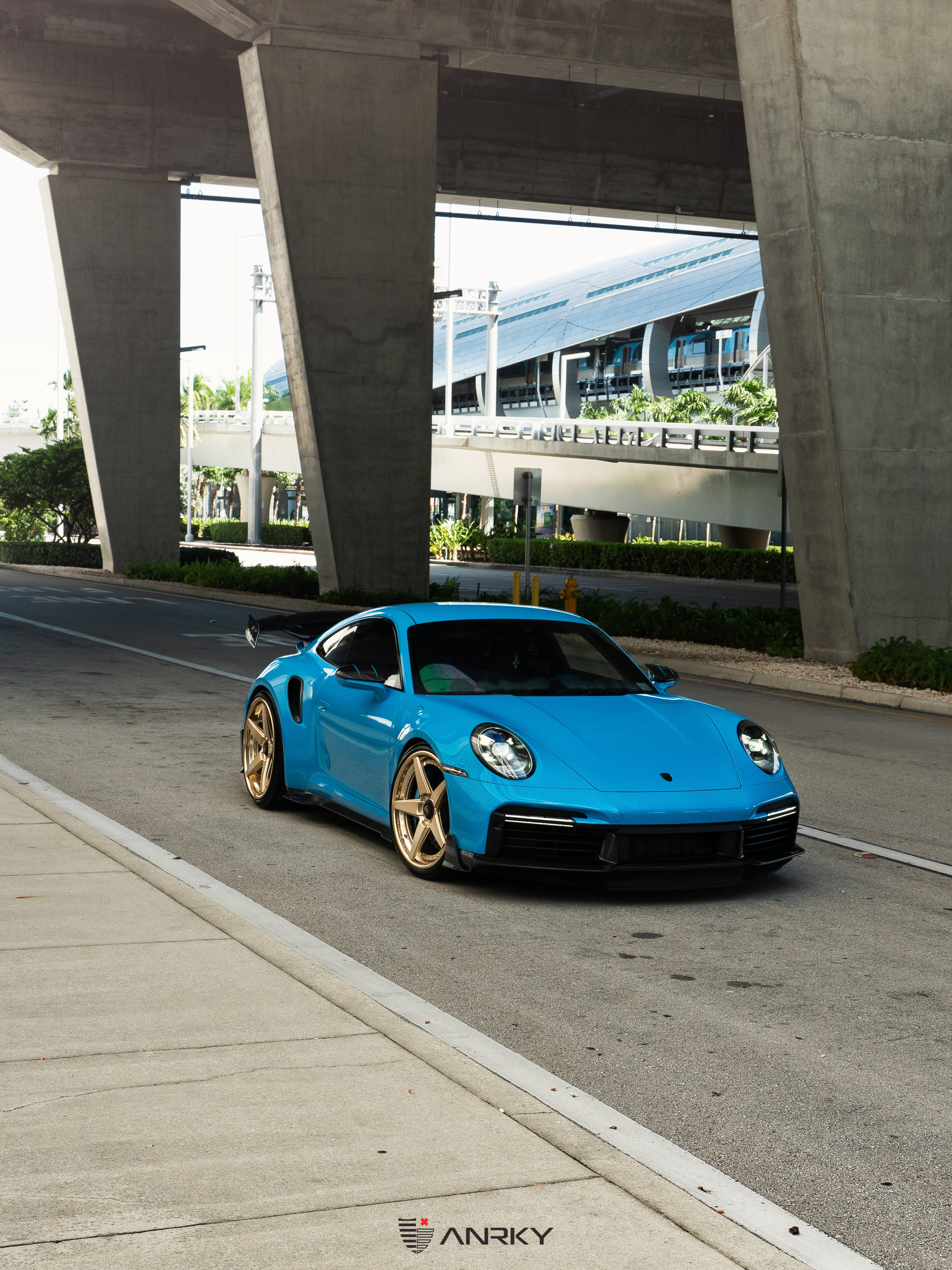 Mansory Porsche 992 | Rivera Blue | on ANRKY RS5.3 | Satin Mirror Polished Gold