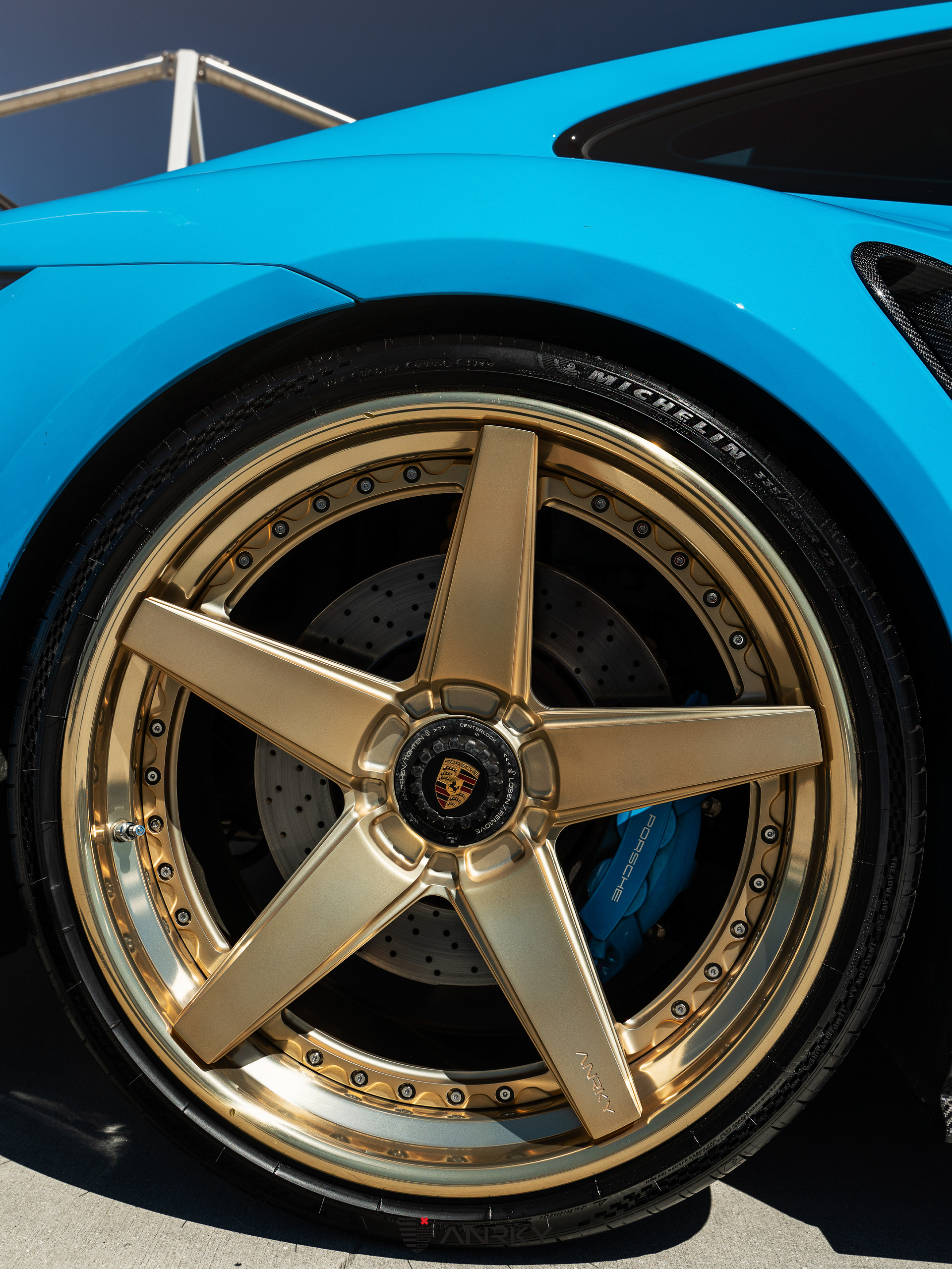 Mansory Porsche 992 | Rivera Blue | on ANRKY RS5.3 | Satin Mirror Polished Gold