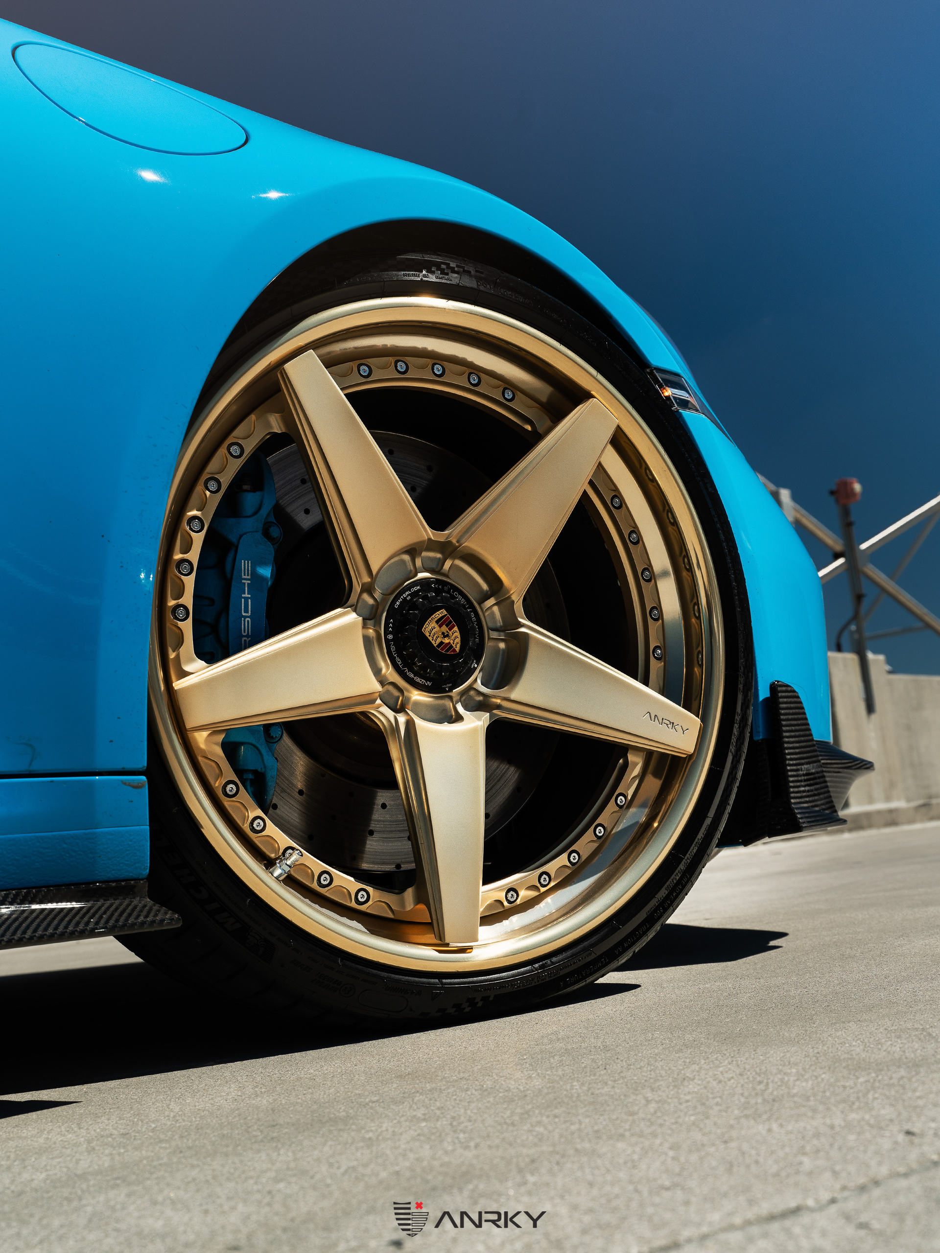 Mansory Porsche 992 | Rivera Blue | on ANRKY RS5.3 | Satin Mirror Polished Gold