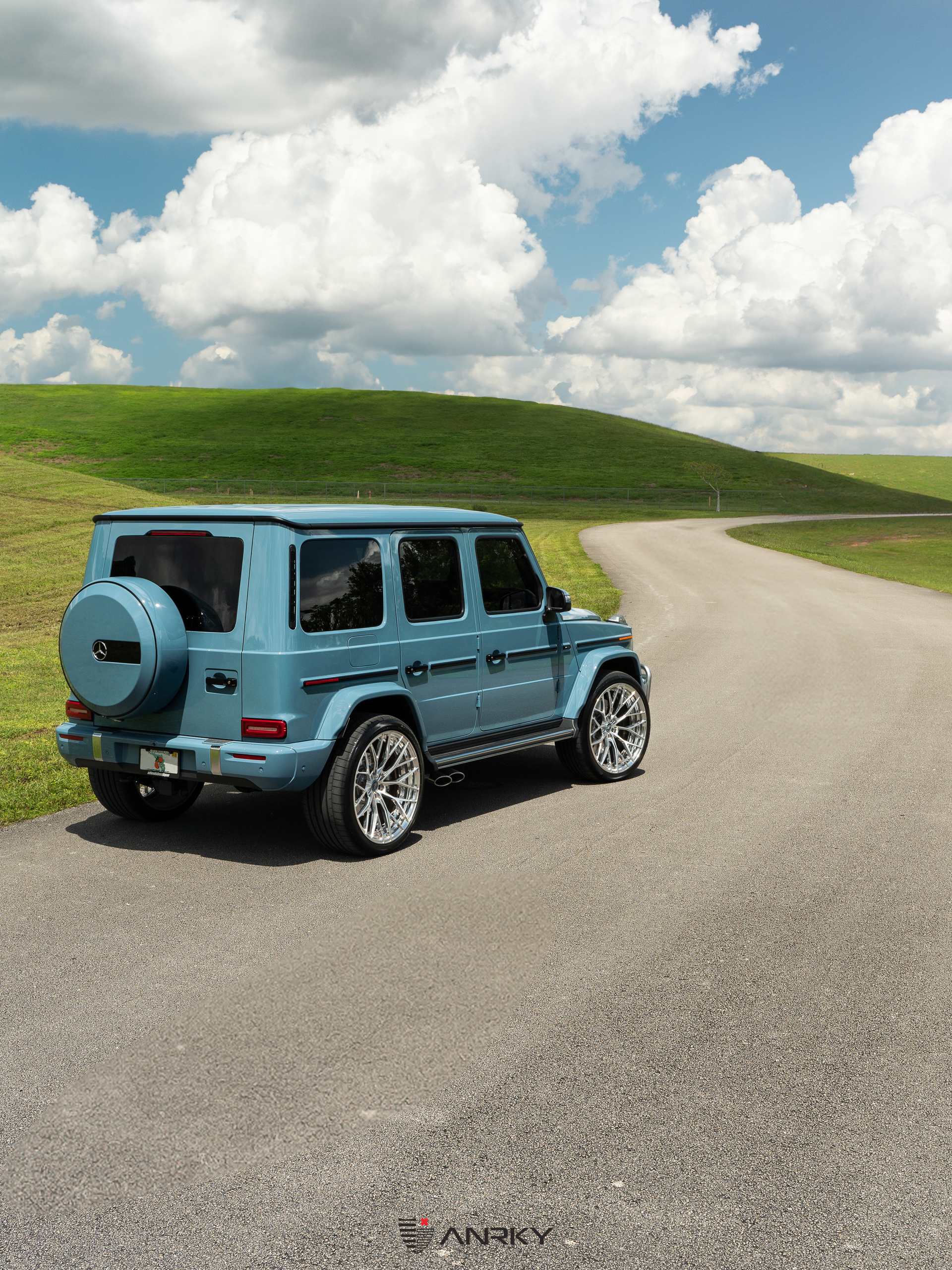 Mercedes Benz G63 AMG | China Blue | on ANRKY AN20 | Brushed Face + Mirror Polished Windows