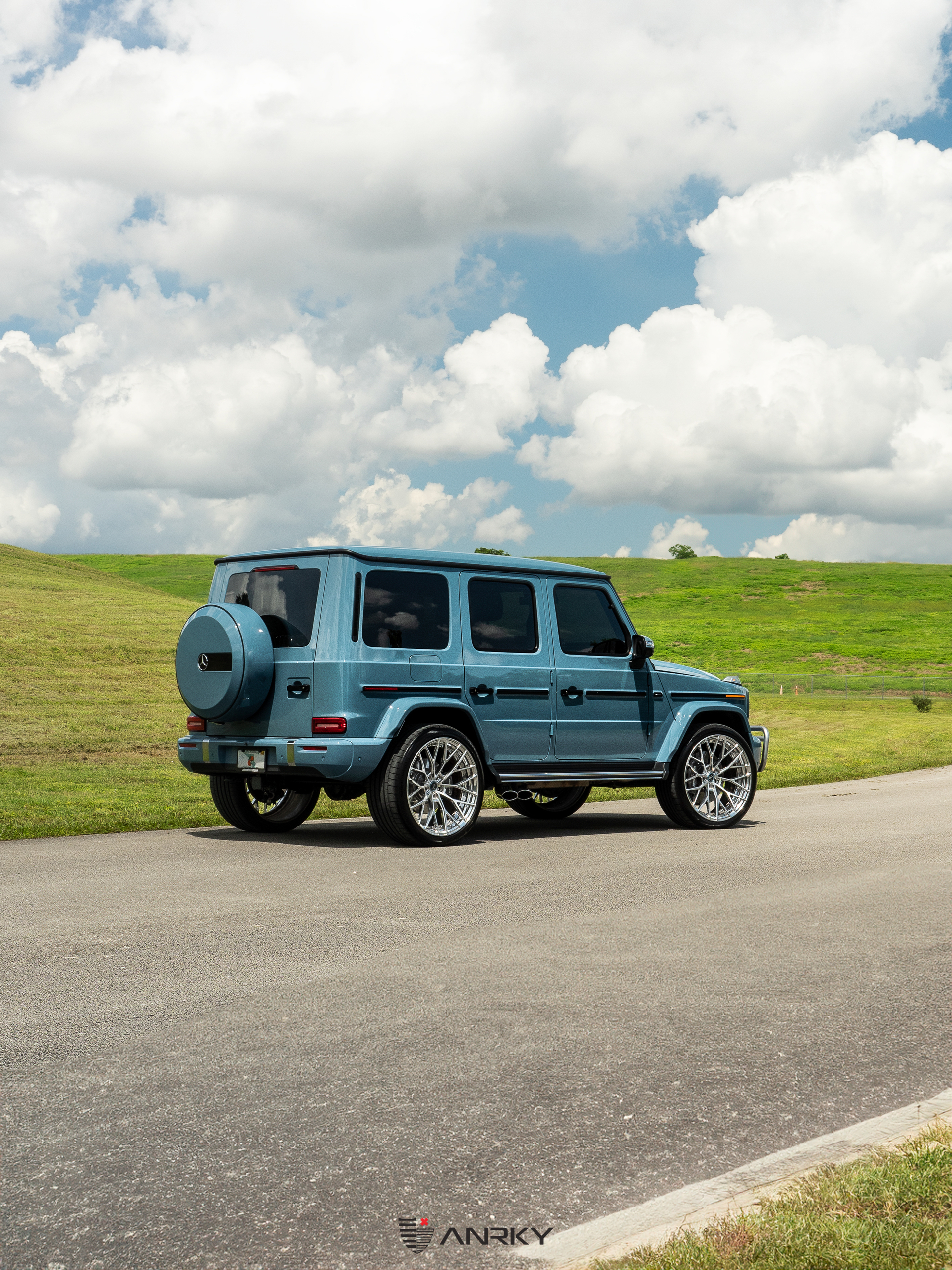 Mercedes Benz G63 AMG | China Blue | on ANRKY AN20 | Brushed Face + Mirror Polished Windows