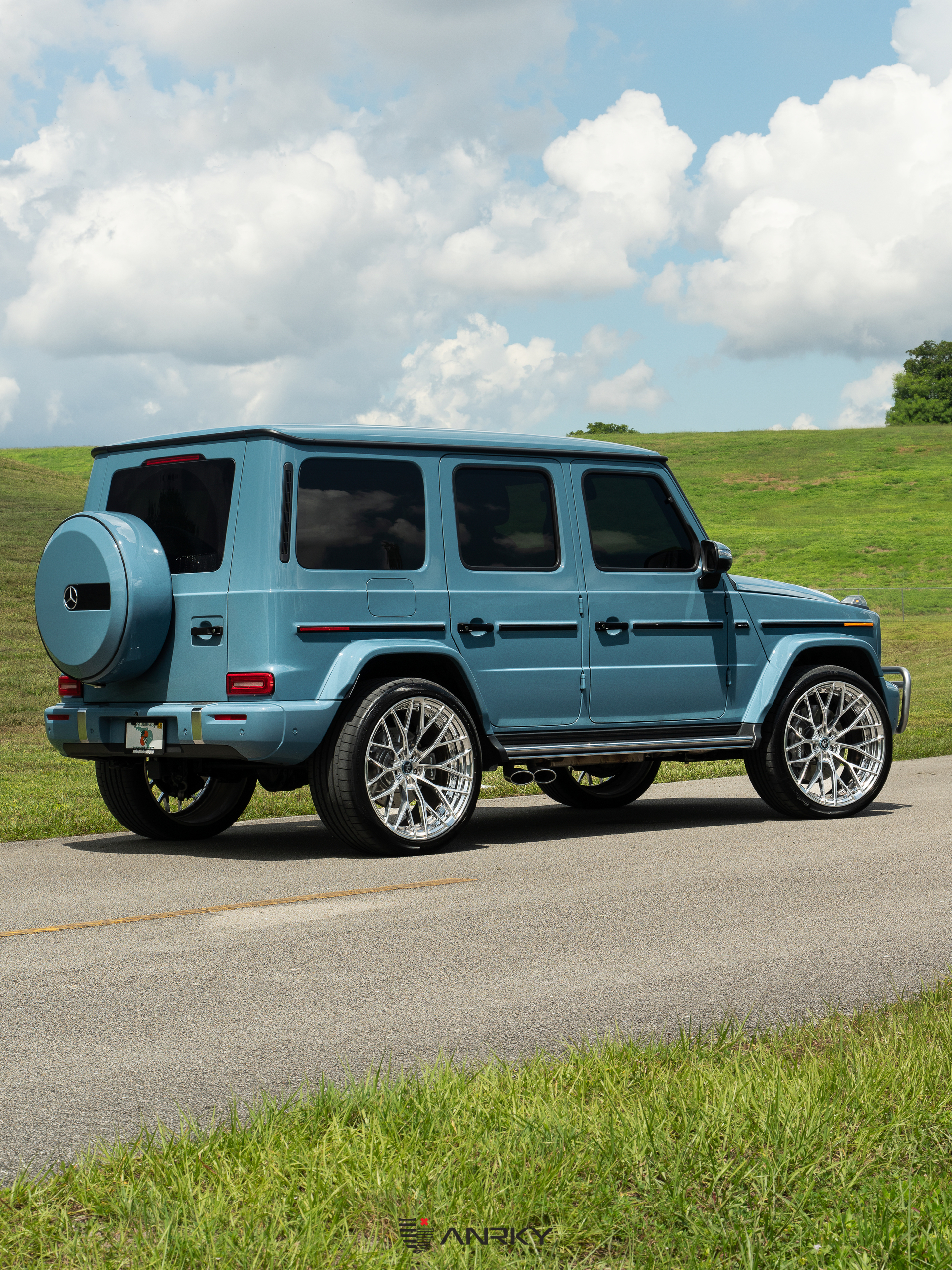 Mercedes Benz G63 AMG | China Blue | on ANRKY AN20 | Brushed Face + Mirror Polished Windows