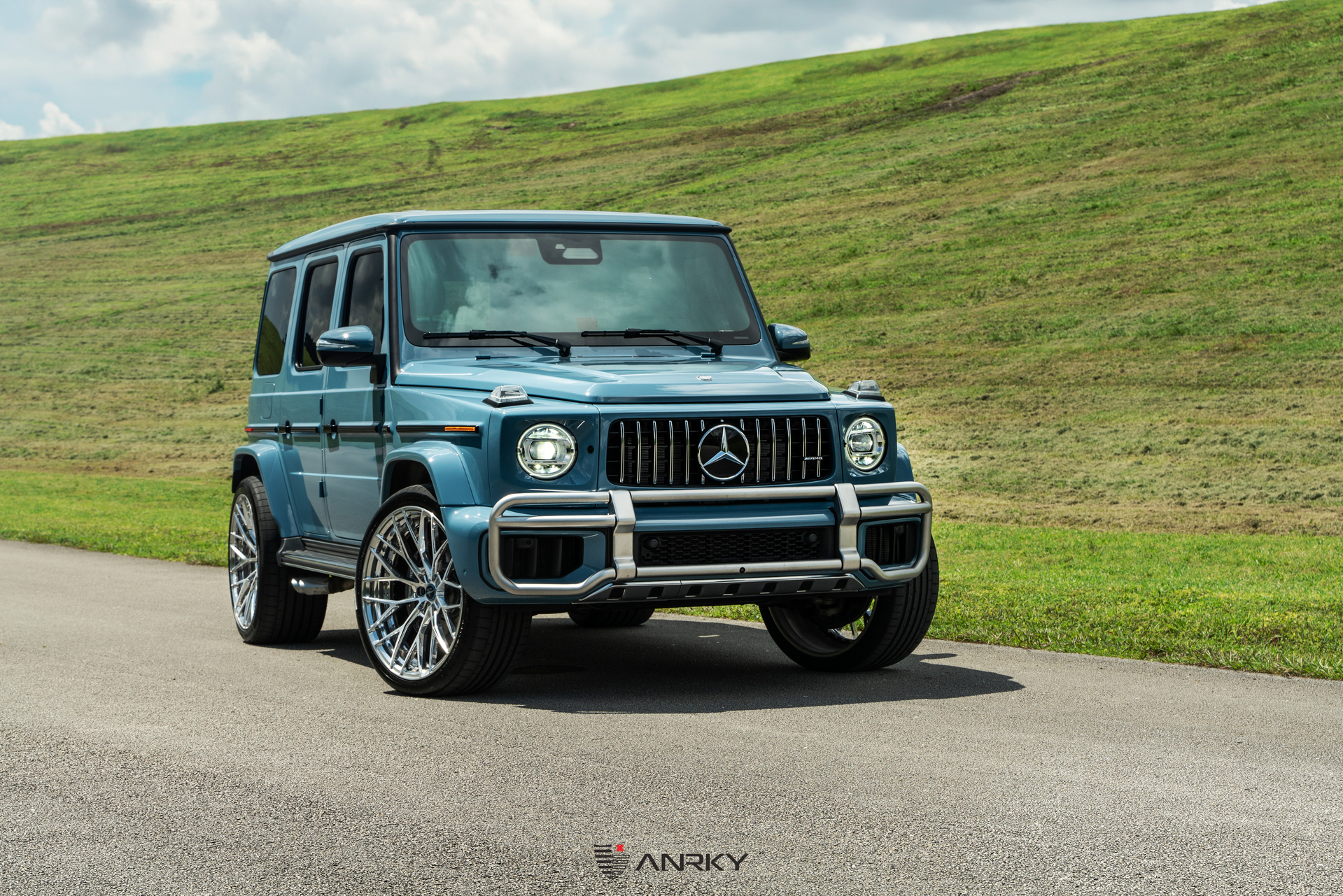 Mercedes Benz G63 AMG | China Blue | on ANRKY AN20 | Brushed Face + Mirror Polished Windows