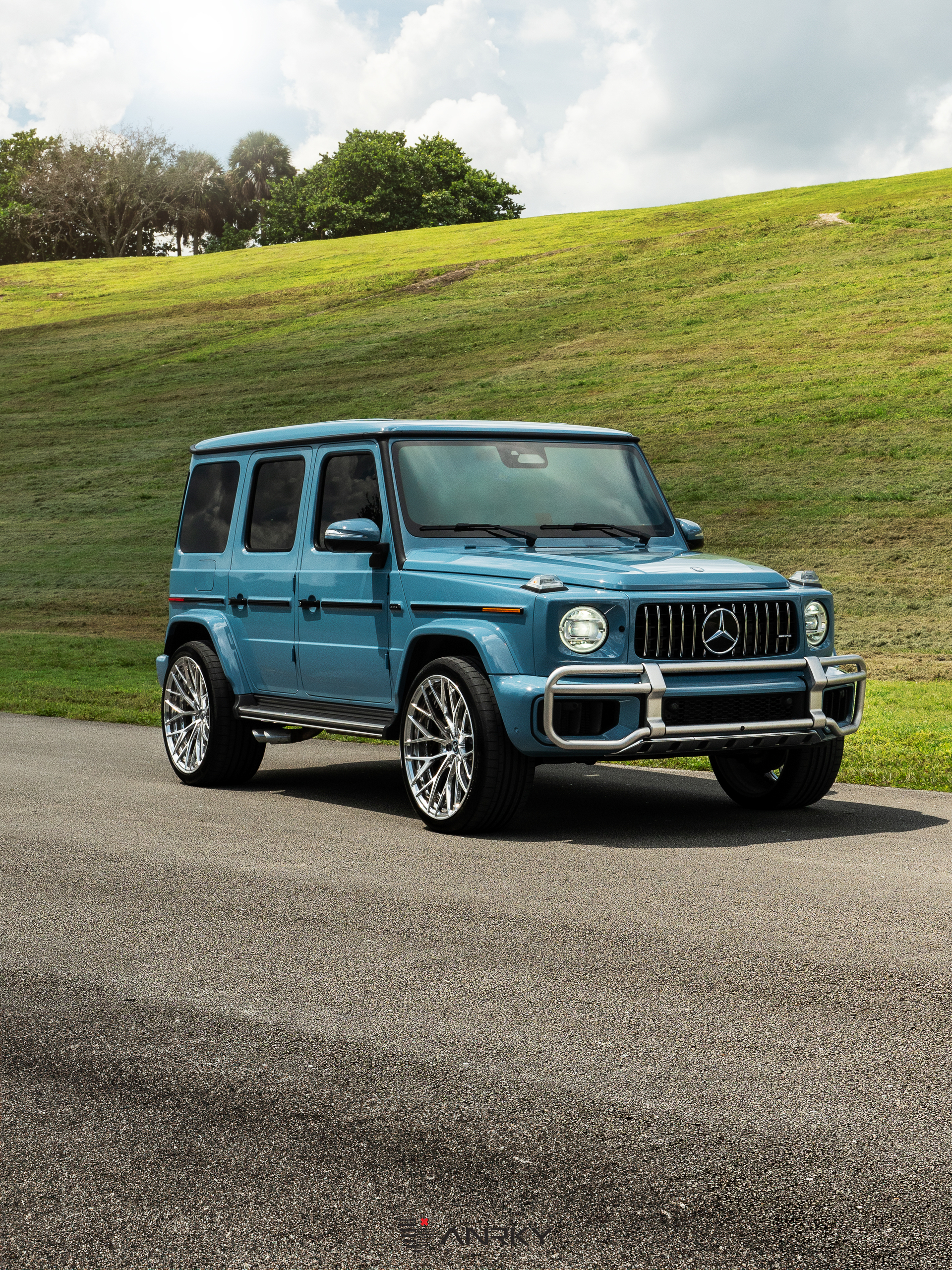 Mercedes Benz G63 AMG | China Blue | on ANRKY AN20 | Brushed Face + Mirror Polished Windows