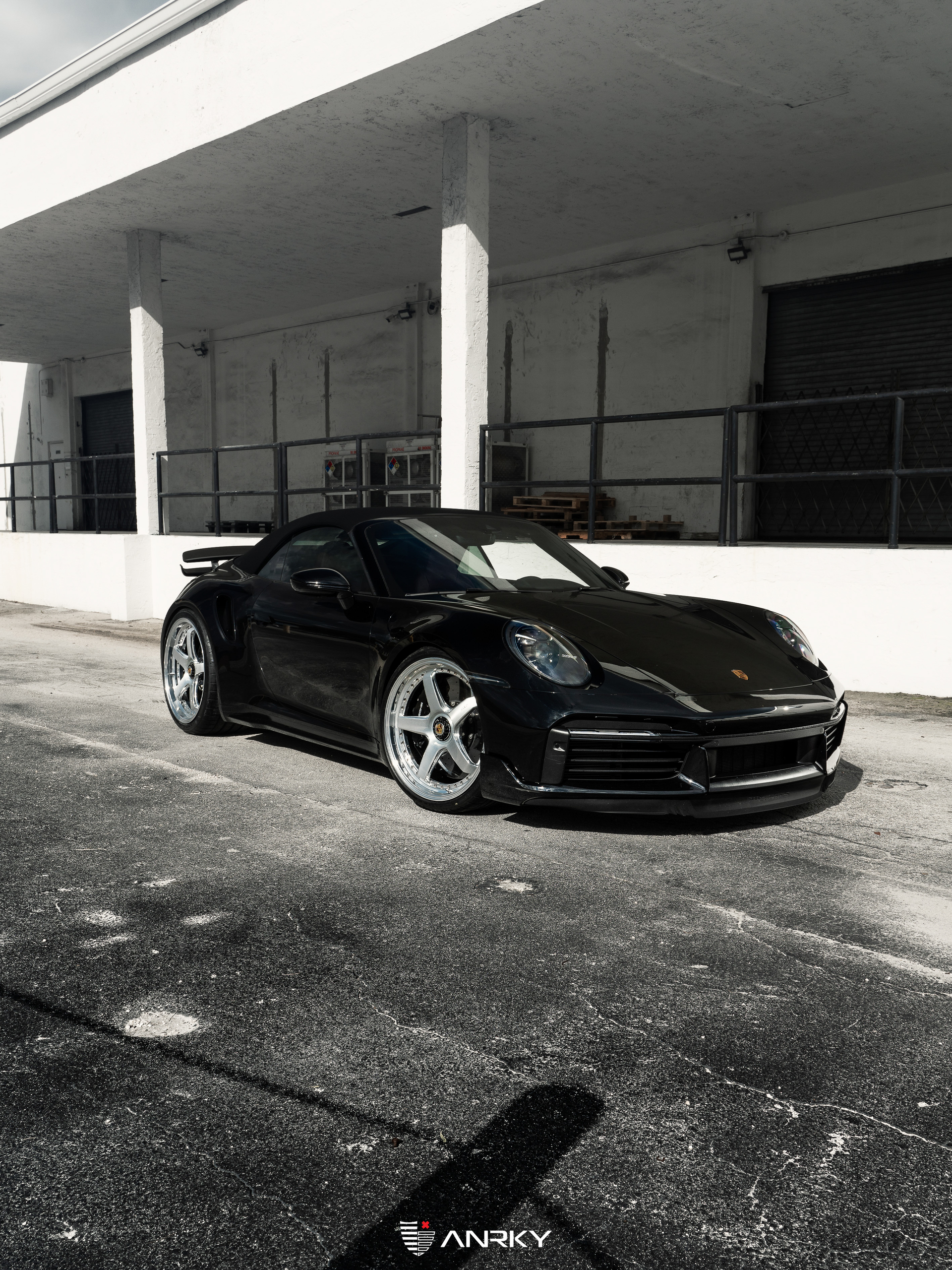 Porsche 992 Turbo S | Black | on ANRKY JDX-200 | Brushed Face + Mirror Polished Windows