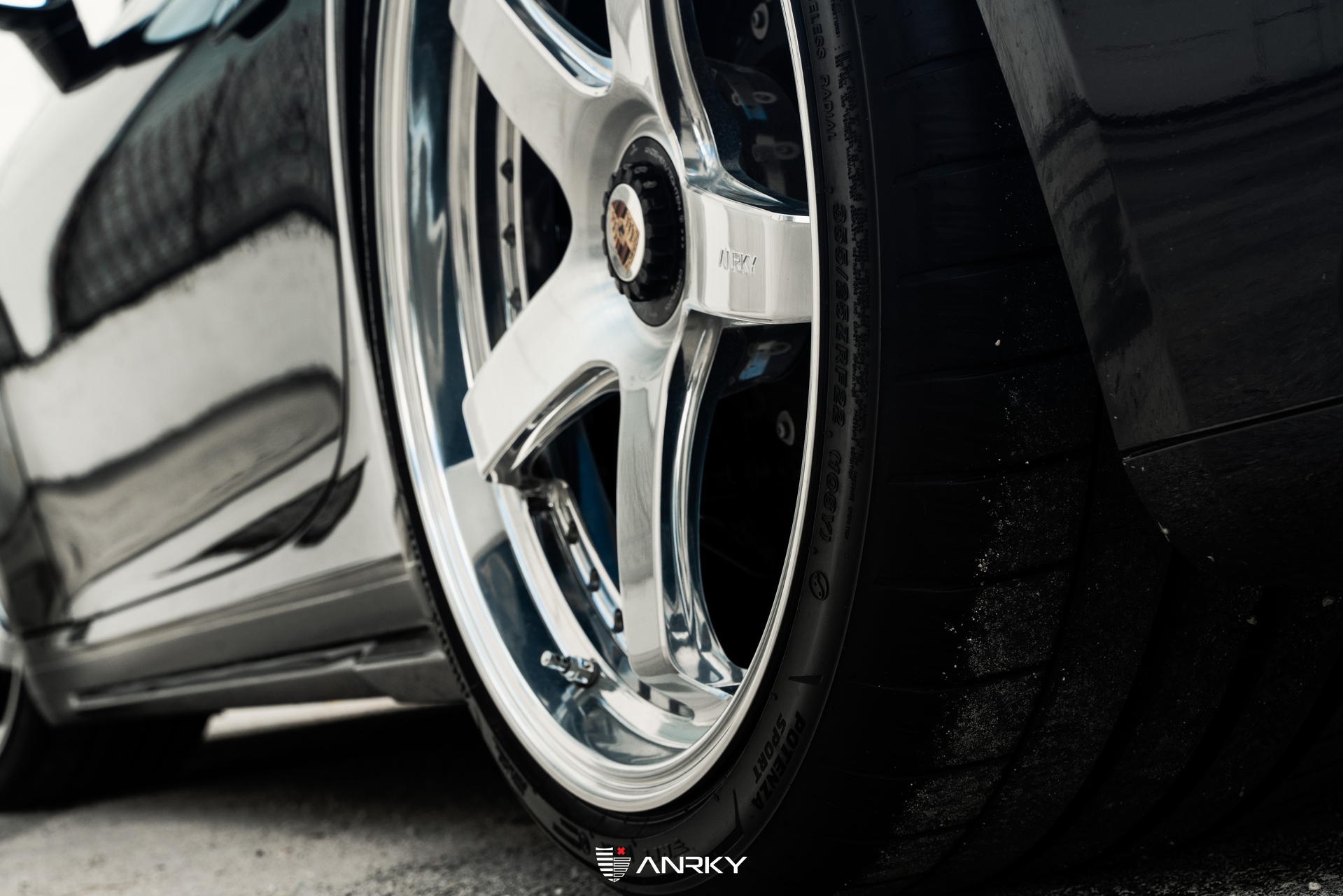 Porsche 992 Turbo S | Black | on ANRKY JDX-200 | Brushed Face + Mirror Polished Windows