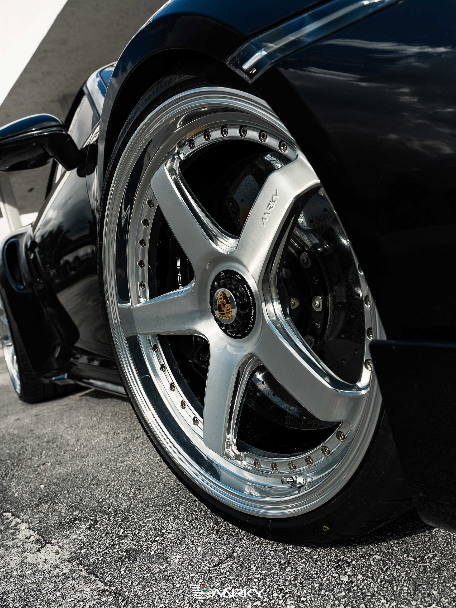 Porsche 992 Turbo S | Black | on ANRKY JDX-200 | Brushed Face + Mirror Polished Windows