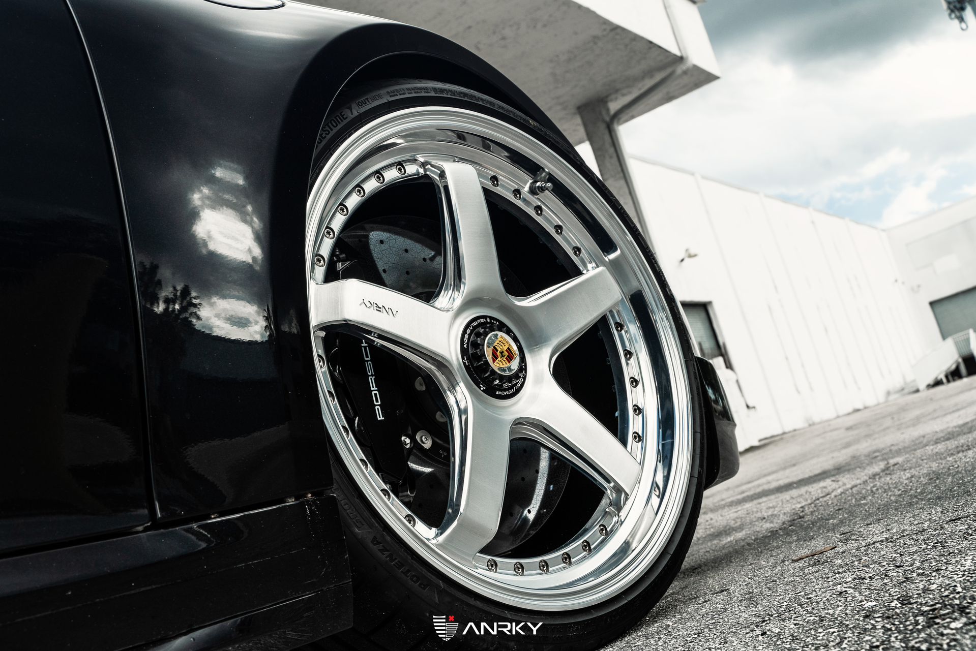 Porsche 992 Turbo S | Black | on ANRKY JDX-200 | Brushed Face + Mirror Polished Windows