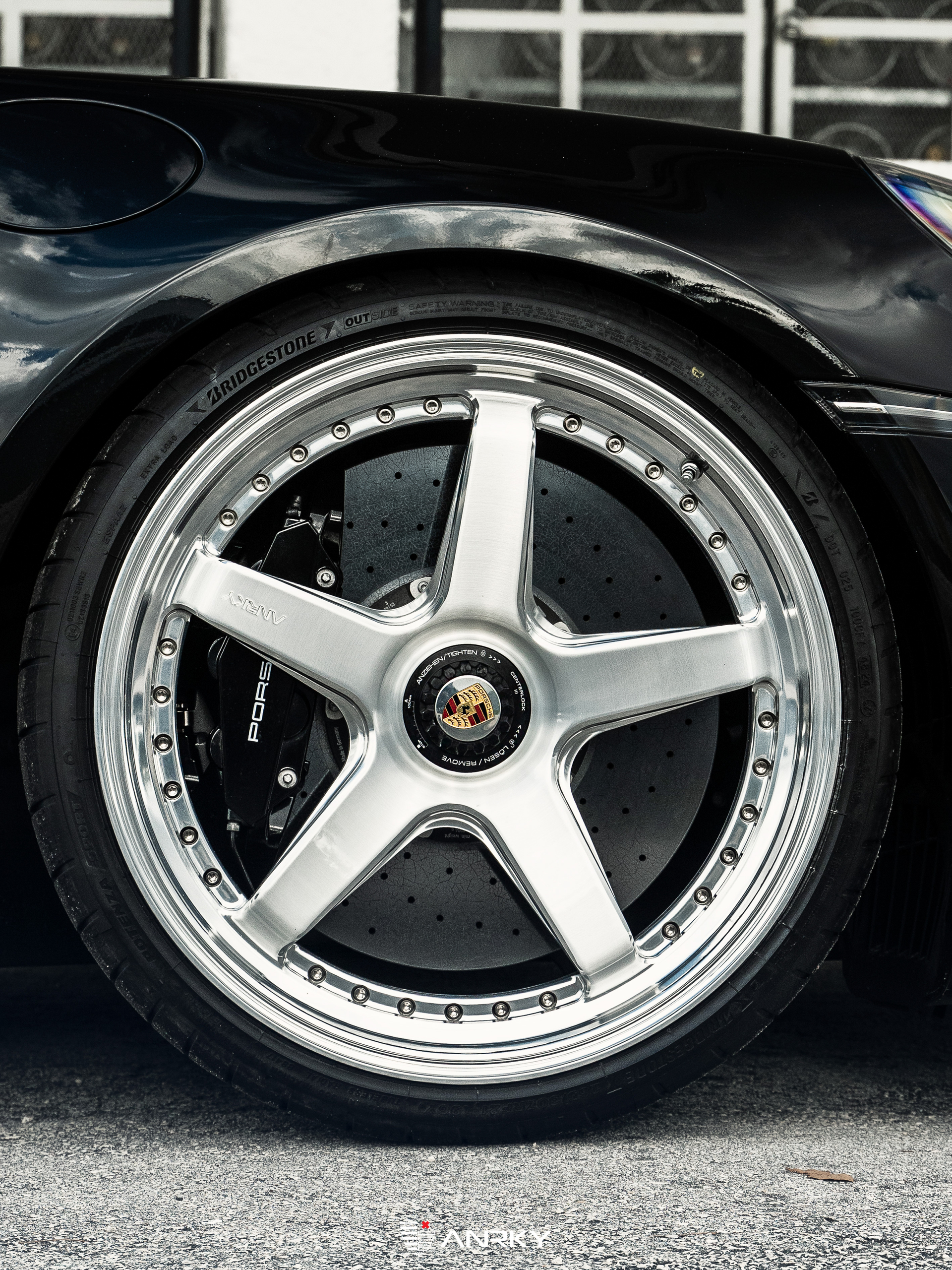 Porsche 992 Turbo S | Black | on ANRKY JDX-200 | Brushed Face + Mirror Polished Windows