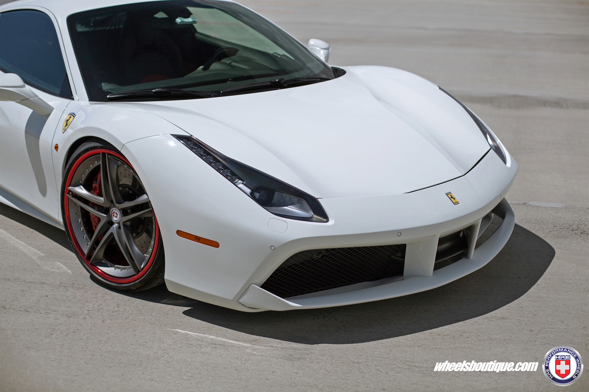 Ferrari 488 | Bianco Avus | on HRE S207 | Frozen Polished Dark Clear