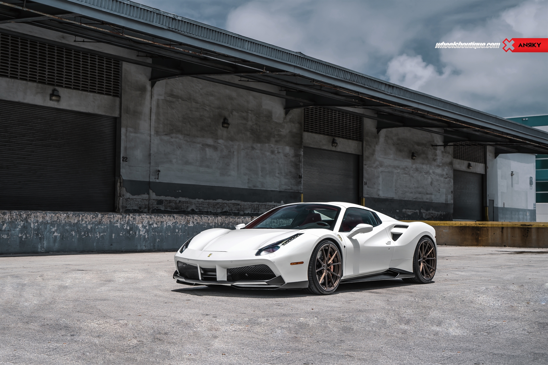 Ferrari 488 Spider | Bianco Avus | on ANRKY AN22 | Satin Bronze
