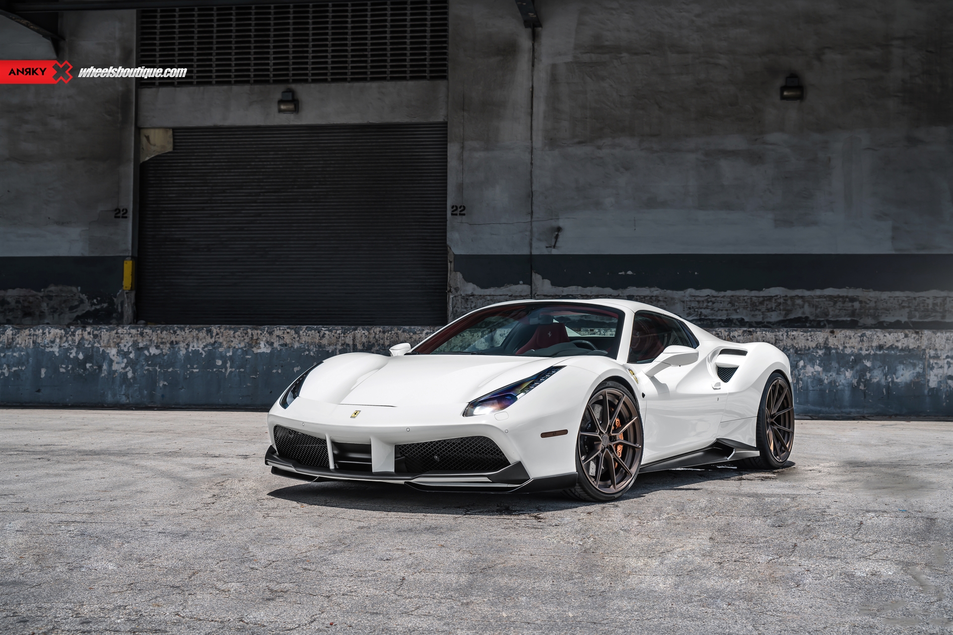 Ferrari 488 Spider | Bianco Avus | on ANRKY AN22 | Satin Bronze