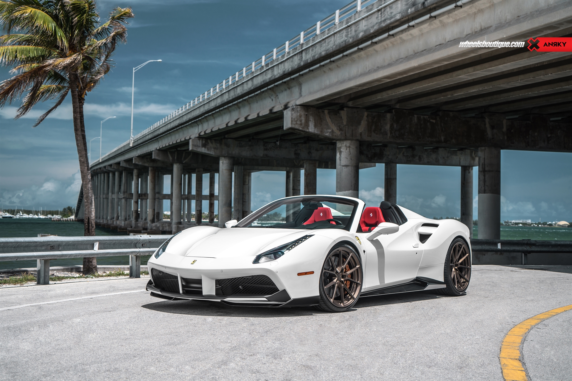 Ferrari 488 Spider | Bianco Avus | on ANRKY AN22 | Satin Bronze