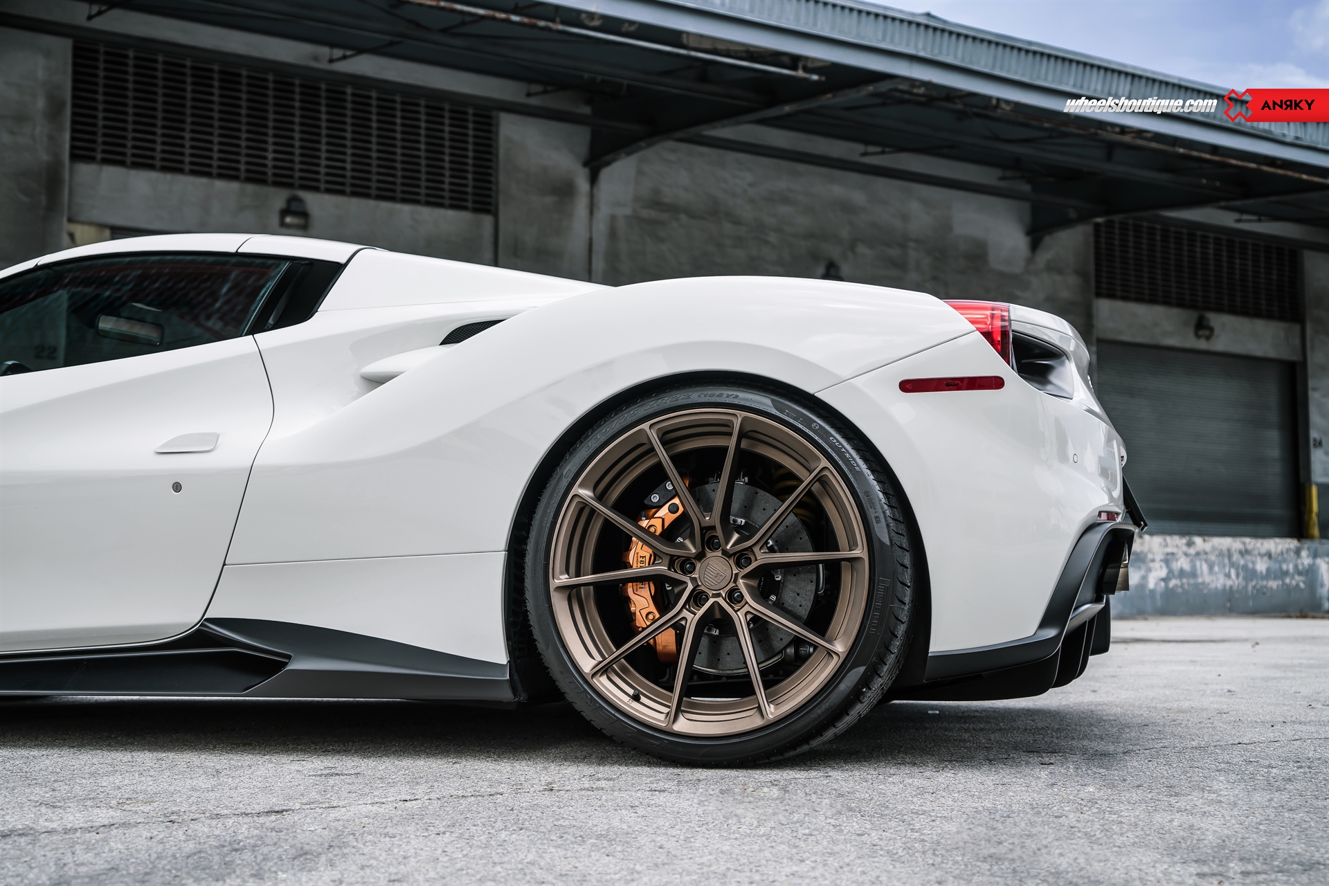 Ferrari 488 Spider | Bianco Avus | on ANRKY AN22 | Satin Bronze