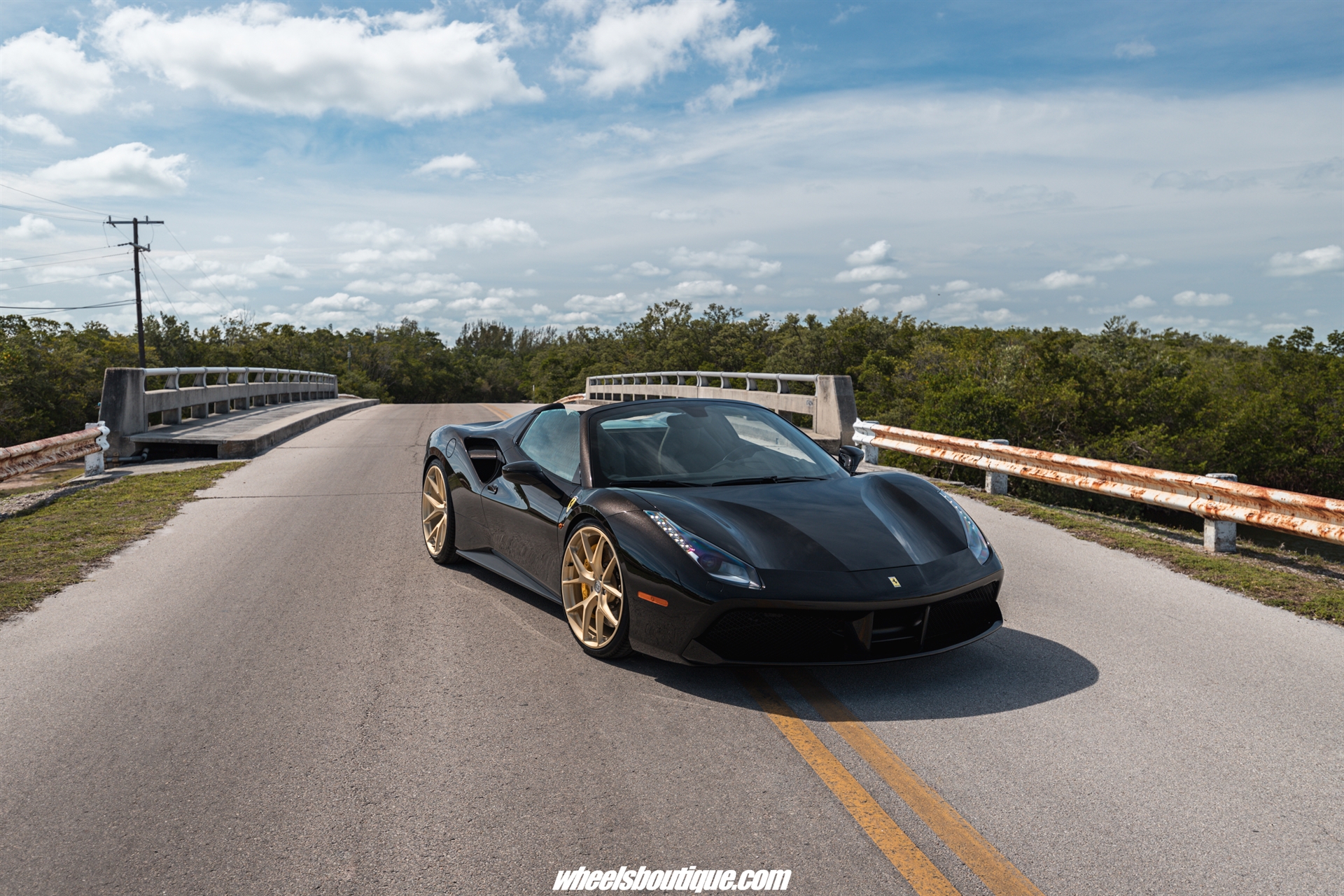 Ferrari 488 Spider | Nero | on HRE P101 | Frozen Brushed Gold