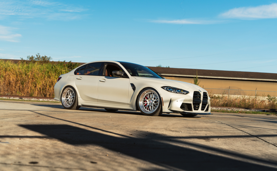 BMW G80 M3 | Alpine White | on HRE 520 FMR | Brushed Clear
