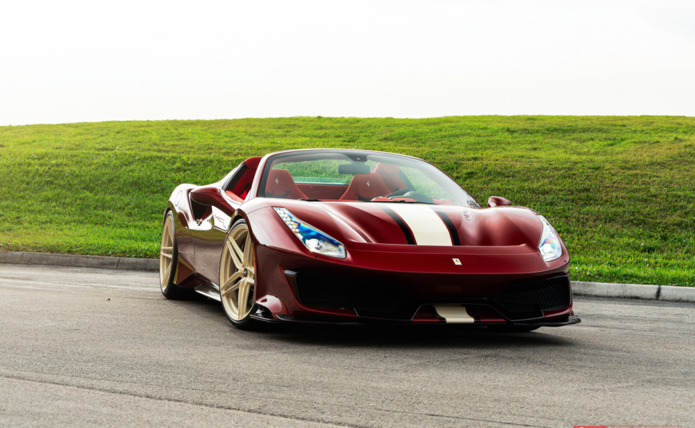 Ferrari 488 Pista | Rosso Fiorano | on ANRKY XR-107 | PPG Color Match: Sabbia Del Desierto 