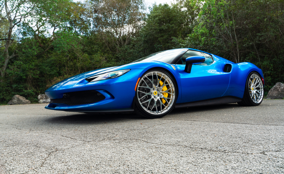 Ferrari 296 GTB | Blue Corsa | on HRE 520M | Polished Clear